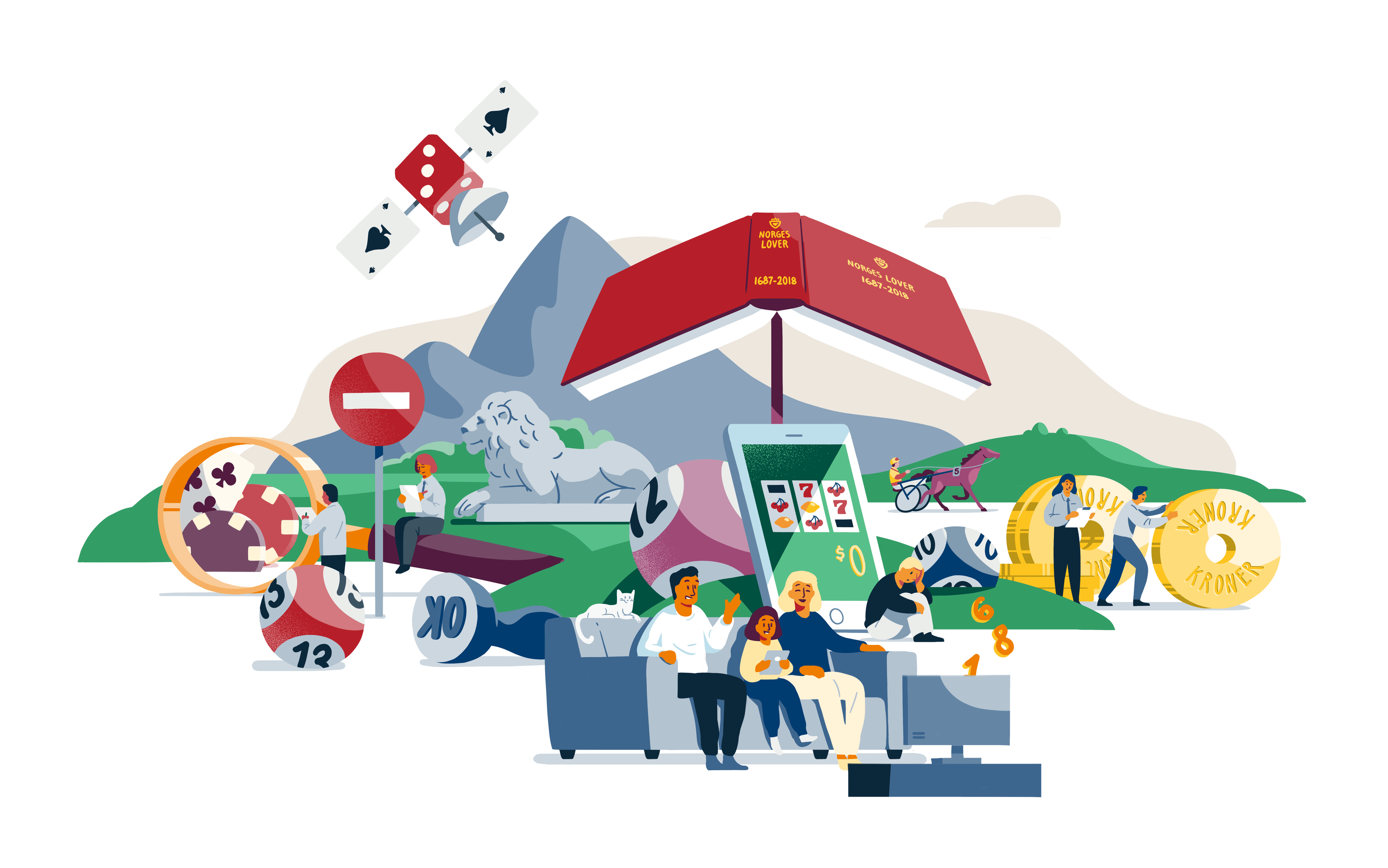 Illustrasjon samfunnsoppdraget til Lotteri- og stifelsestilsynet